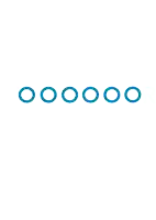 a row of blue circles on a white surface