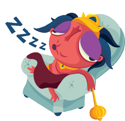 Baby Rakshasa Snoozing Sticker - Baby Rakshasa Mythological Being Tired Stickers