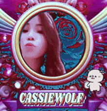 a picture of a woman with the name cassie wolf