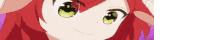 a girl with red hair and green eyes is looking at the camera