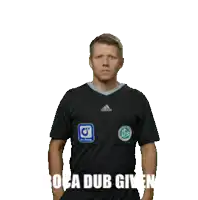 a man giving a dub giv sign with his hands in the air