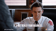 Its Not Really Your Business Evan Hawkins GIF - Its Not Really Your Business Evan Hawkins Chicago Fire GIFs