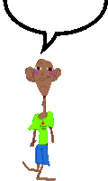 a drawing of a person with a speech bubble above their head