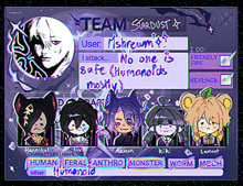 a screenshot of a game that says team stardust on the top