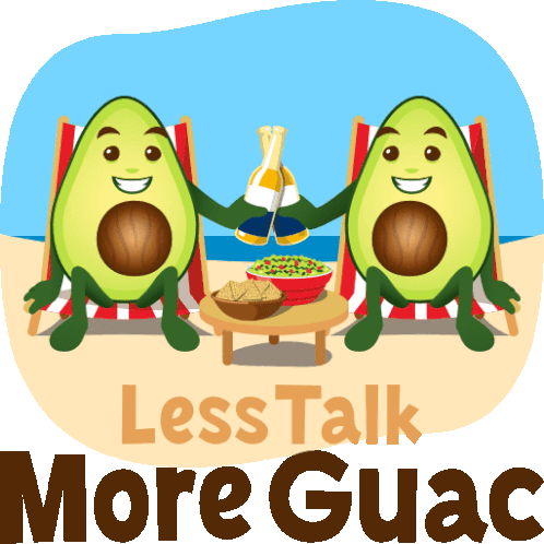 Lets Talk More Guac Avocado Adventures Sticker - Lets Talk More Guac Avocado Adventures Joypixels Stickers