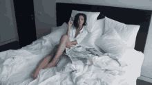 бузова ольга бузова кровать курить курю настроение GIF - Laying Bed Thinking GIFs