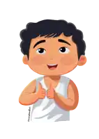 a cartoon drawing of a boy giving a thumbs up sign