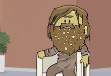 a cartoon of a man with a beard and long hair