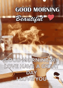 Good Morning Beautiful I Love You GIF - Good Morning Beautiful I Love You Coffee GIFs