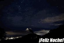 Feliz Noche Con Volcán De Fondo GIF - Volcan Feliz Noche GIFs
