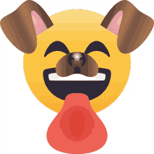tongue out sweet n sassy joypixels dog happy