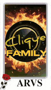 a poster that says clique family arvs with a red rose