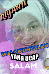 a picture of a woman with the words riyanti written on top of her