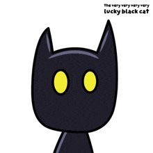 a very very very lucky black cat with yellow eyes and a purple scarf