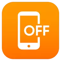 an orange icon with a cell phone and the word off on it