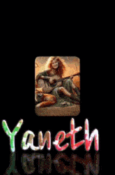 a picture of a woman playing a guitar in a frame with the name yaneta