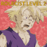 a cartoon of a boy with the words rolecist level 2 on the bottom