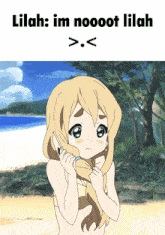 a cartoon of a girl talking on a cell phone with the words lilah im noooot lilah