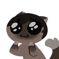 a cartoon drawing of a cat with a sad face