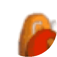 a blurred image of a person 's face in a red and yellow circle