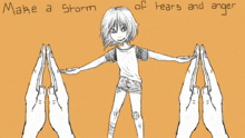 a drawing of a girl with the words ah my dear don 't worry bout me
