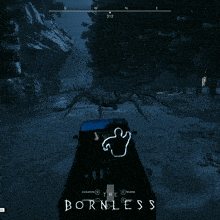 a video game called the bornless has a blue truck in the woods