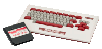 a family computer keyboard with a family basic cartridge