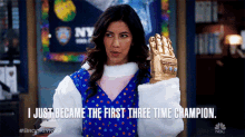 I Just Became The First Three Time Champion Stephanie Beatriz GIF - I Just Became The First Three Time Champion Stephanie Beatriz Rosa Diaz GIFs