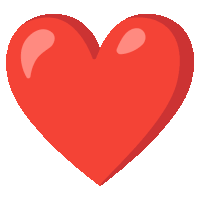 a red heart with a white background is shown in a cartoon style