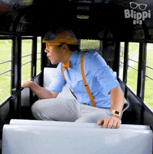 Looking Outside The Train Window Blippi GIF - Looking Outside The Train Window Blippi Blippi Wonders - Educational Cartoons For Kids GIFs