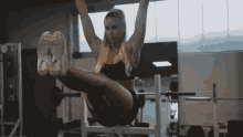 blonde fitness exercise workout gym