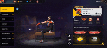 a man is sitting on a bench in a video game