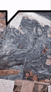 a painting with a speech bubble that says " i love you "