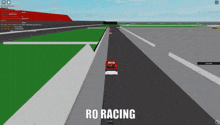 a screenshot of a video game with the words ro racing at the top
