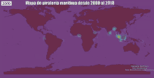a map of the world with the year 2010 in the upper right corner