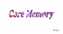 a white background with the words core memory in purple letters
