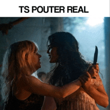 a poster for ts pouter real shows two women hugging