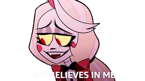 She Believes In Me Charlie Sticker - She Believes In Me Charlie Hazbin Hotel Stickers