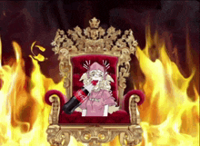 a girl is sitting in a chair with a bottle of coca cola in her hand