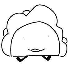 a black and white drawing of a taco with a mustache