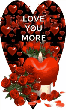 love you more roses glitter candle i love you