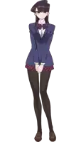 a girl in a blue suit and black tights stands with her hands on her knees