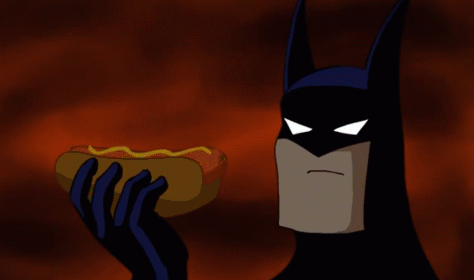 Batman Eats A Hotdog. GIF - Batman Hotdog Funny - Discover & Share GIFs