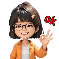 a girl with glasses and a flower in her hair giving an ok sign