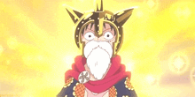 a cartoon character with a helmet and a beard