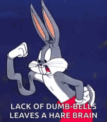 bugs bunny wiggling arms no muscles need to workout