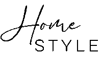 a black and white logo for home style on a white background