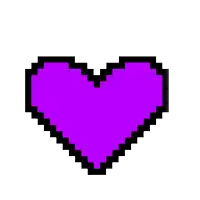 a pixel art of a purple flower with a heart in the middle .