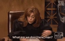 Marilyn Milian Cecily Strong GIF - Marilyn Milian Cecily Strong What Are We Doin Here Man GIFs