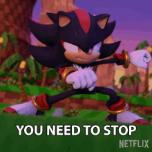 You Need To Stop Shadow The Hedgehog GIF - You Need To Stop Shadow The Hedgehog Sonic Prime GIFs